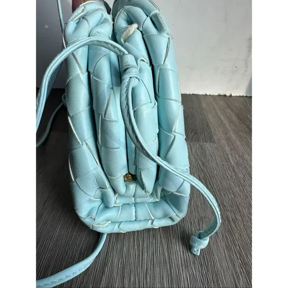 BOTTEGA VENETA Mini Pouch Intrecciato Crossbody Bag In Pale Blue $2500 - Picture 12 of 16